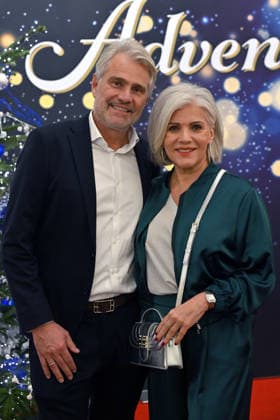 Birgit SCHROWANGE with husband Frank SPOTHELFER, Advent concert of the Bavarian State Premier on 15 12 2025 at the Cuvillies Theater in the Residenz in Munich