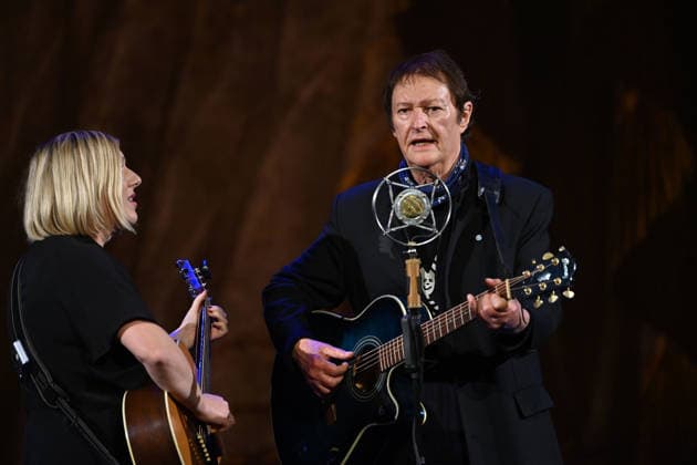 Claudia KORECK Musician , Hans Juergen BUCHNER Haindling Advent Concert of the Bavarian State Premier on 15 12 2025 at the Cuvillies Theater in the Residence in Munich