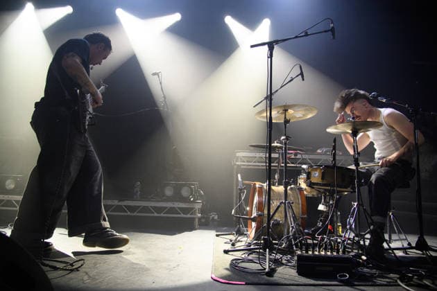GANS Perform at Koko, London Bassist vocalist Tom Rhodes and Drummer vocalist Euan Woodman of english punk duo GANS performs at Koko in London, England, UK on Monday 15 December 2025., Credit:Justin Ng Avalon UK, England, London, Koko  Copyright: xJustinxNgx xAvalonx 1059599069