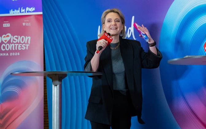 20251216 Eurovision Song Contest 2026 - ORF-Medienupdate WIEN, OESTERREICH - 16. DEZEMBER: ORF Fernseh-Programmdirektorin Stefanie Groiss-Horowitz waehrend des Mediengespraechs anlaesslich eines ORF Updates zum 70. ESC - Eurovision Song Contest vom 12. bis zum 16. Mai 2026 in Wien im Foyer der Halle F der Wiener Stadthalle am 16. Dezember 2025 in Wien, Oesterreich. 251216_SEPA_17_029 Copyright: xIsabellexOuvrardx SEPAxMedia