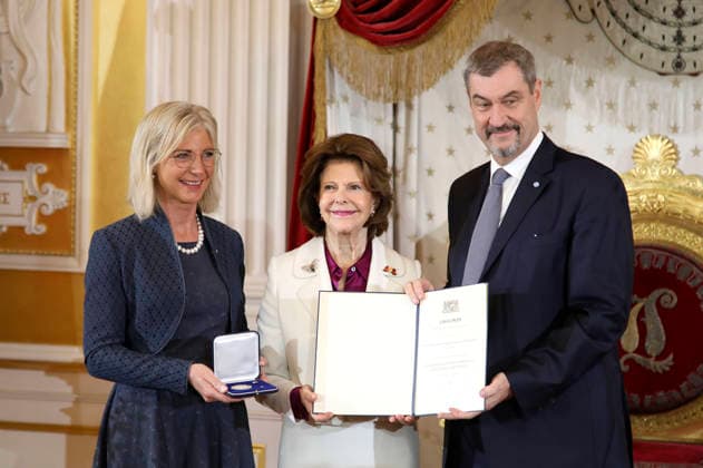 Ulrike Scharf, Queen Silvia of Sweden and Markus Söder at the presentation of the Bavarian State Medal for Social Merit to Queen Silvia of Sweden at the Munich Residence, 17 12 2025 Foto:xAgenturxWehnertx xGränzdörferx xFuturexImagex silvia_5214