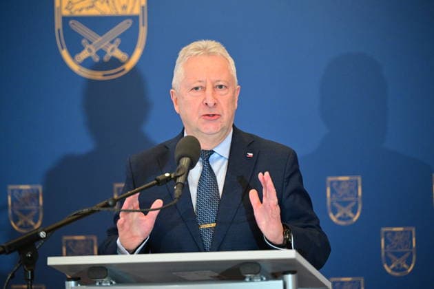 Czech Defence Minister Jaromir Zuna (for SPD) gives a press conference to present his vision of Defence Ministry, in Prague, Czech Republic, on December 19, 2025. (CTKxPhoto RomanxVondrous) CTKPhotoP2025121902817  CTKPhotoP2025121902817