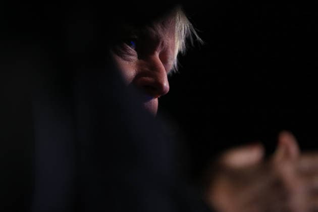 British Conservative Party Annual Conference 2017 MANCHESTER, UNITED KINGDOM - OCTOBER 04: Foreign Secretary Boris Johnson MP looks-on and claps as British Prime Minister and leader of the Conservative Party Theresa May MP speaks during her keynote speech on the final day of the annual Conservative Party Conference in Manchester, north west England on October 04, 2017. Manchester Ingiltere. Editorial use only. Please get in touch for any other usage.  Copyright: x2025xAnadoluxLindseyxParnabyx