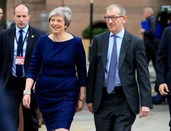 British Conservative Party Annual Conference 2017 MANCHESTER, UNITED KINGDOM - OCTOBER 04: British Prime Minister and leader of the Conservative Party Theresa May MP and her husband Philip arrive to deliver her keynote speech on the final day of the annual Conservative Party Conference in Manchester, north west England on October 04, 2017. Manchester Ingiltere. Editorial use only. Please get in touch for any other usage.  Copyright: x2025xAnadoluxLindseyxParnabyx