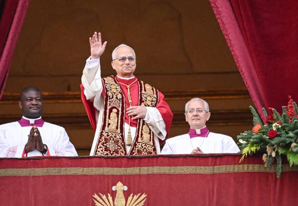 Rome, Vatican Christmas 25 12 2025 Pope Leo XIV at the Christmas message and the Urbi Et Orbi blessing from the loggia of St. Peters Basilica