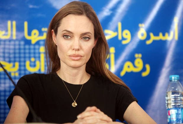 Syrian Civil War United Nations High Commissioner for Refugees (UNHCR) Special Envoy Angelina Jolie attends a press conference on World Refugee Day with Norway s Foreign Minister Espen Barth Eide (not pictured) in Zaatari refugee camp, near the Syrian border, Jordan. Amman Jordan. Editorial use only. Please get in touch for any other usage.  Copyright: x2025xAnadoluxSalahxMalkawyx