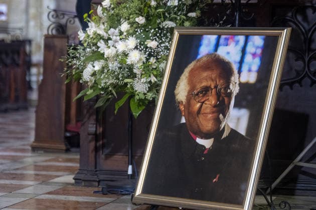 Funeral ceremony of Archbishop Desmond Tutu in Cape Town??????? CAPE TOWN, SOUTH AFRICA - JANUARY 1: (----EDITORIAL USE ONLY – MANDATORY CREDIT - JACO MARAIS POOL - NO MARKETING NO ADVERTISING CAMPAIGNS - DISTRIBUTED AS A SERVICE TO CLIENTS----) Funeral ceremony held for South Africa’s anti-apartheid campaigner Archbishop Emeritus Desmond Tutu at St Georges Cathedral in Cape Town, South Africa on January 1, 2022. Desmond Tutu served as the first Black archbishop at the St. Georges Cathedral in Cape Town in the 1980s and won the 1984 Nobel Peace Prize. Cape Town Western Cape. Editorial use only. Please get in touch for any other usage.  Copyright: x2025xAnadoluxJacoxMaraisx xPoolx