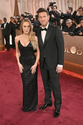 Matt Kaplan with wife Alexandra Cooper at the 83 Golden Globe Awards 2026 at the Beverly Hilton Hotel Beverly Hills, 11 01 2026 Foto:xD.xStarbuckx xFuturexImagex globes_6163