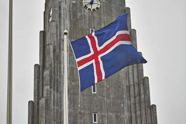 Reykjavik, Iceland, 18 01 2026 Icelandic flag from Hallgrimskirkja Copyright: xdtsxNachrichtenagenturx dts_102356