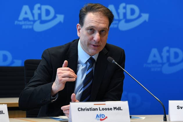 Press conference of the AfD parliamentary group on 27 01 2026 in the state parliament in Düsseldorf Christian Loose Parliamentary Director AfD NRW xRx
