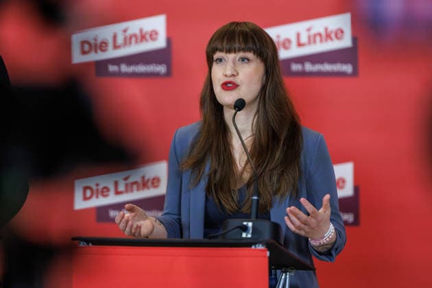 Statement Die Linke Heidi Reichinnek Die Linke at a statement on 27 01 26 in Berlin Berlin Berlin Germany Reichstag