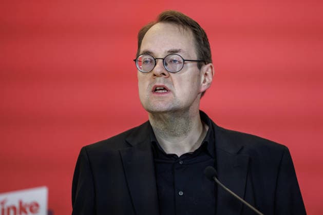 Statement Die Linke Soeren Pellmann Die Linke at a statement on 27 01 26 in Berlin Berlin Berlin Germany Reichstag