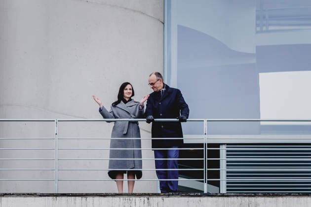 R L Friedrich Merz CDU , Federal Chancellor, and Inga Ruginiene, Prime Minister of Lithuania, photographed during the reception with military honors at the Federal Chancellery in Berlin, 29 01 2026 Berlin Germany Copyright: xFlorianxGaertnerx