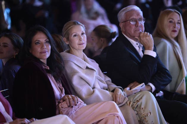 Bettina Zimmermann, Kelly Rutherford, Helmut Schlotterer and Jerry Hall at the Marc Cain ECHO of now fashion show on 30 01 2026 at the Funkhaus in Berlin Marc Cain Fashion Show in Berlin