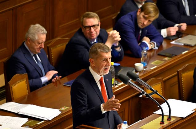 Czech Prime Minister Andrej Babis (ANO) speaks at Chamber of Deputies meeting to vote no confidence in the government, in Prague, Czech Republic, on February 3, 2026. (CTKxPhoto KaterinaxSulova) CTKPhotoP2026020303436  CTKPhotoP2026020303436