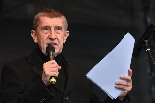 Czech Prime Minister Andrej Babis (ANO) speaks at protest rally in support of European industry against EU measures and for the protection of jobs, held within Action Day organised by IndustriAII Europa, took place in Lower Vitkovice, Ostrava, February 5, 2026. Colleagues from Poland, Slovakia, Hungary and Germany to also participate. (CTKxPhoto JaroslavxOzana) CTKPhotoP2026020504260  CTKPhotoP2026020504260