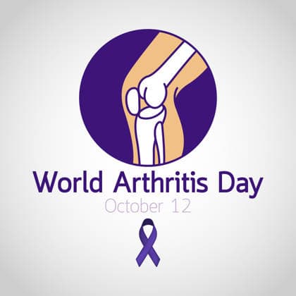 World Arthritis Day Icon A vibrant icon representing World Arthritis Day, symbolizing awareness and support for those affected by arthritis. This icon features a prominent purple ribbon, a globally recognized symbol for medical conditions. Copyright: xmacLifethaix