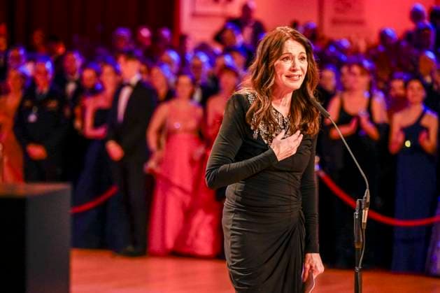 Iris Berben as a guest in the ballroom at the 100 Sepmper Opera Ball at the Semper Opera in Dresden on February 6, 2026 Saxony Germany