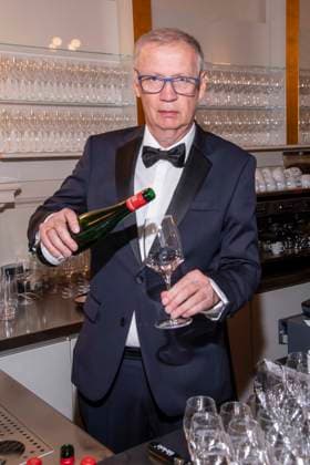 Günther Jauch presents his wine as a guest at the 100 Sepmper Opera Ball at the Semper Opera in Dresden on February 6, 2026 Saxony Germany