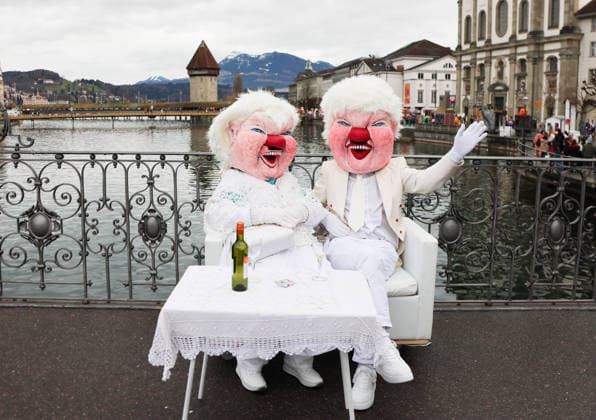 12 02 2026 Lucerne Switzerland Fasnacht2026 in Lucerne Picture Original Fasnacht couple