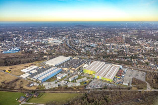 Aerial photograph, Everllence SE, Steinbrinkstrasse, industrial estate, Eisenheim, Oberhausen, Ruhr area, North Rhine-Westphalia, Germany, north of the Emscher River ATTENTIONxMINDESTHONORARx60xEURO
