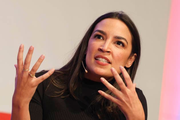 Alexandria Ocasio Cortez, considered a thought leader in the US Democratic Party, in discussion at the TU Berlin with students on the state of politics in the USA and the role of young people on 15 02 27 in Berlin Alexandria Ocasio Cortez in discussion at the TU Berlin