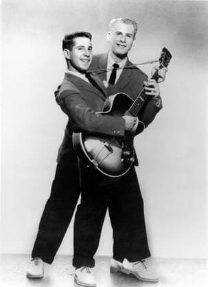 RECORD DATE NOT STATED Paul Simon and Art Garfunkel circa 1957 ** I.V.M. EDITORIAL USE ONLY  Copyright: x