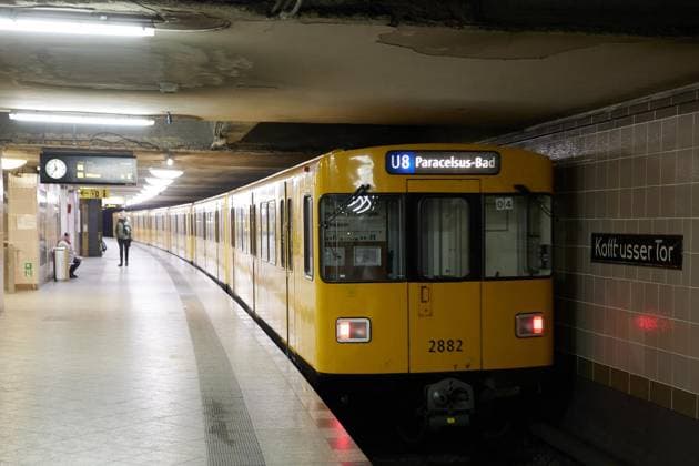 U8 subway line in Berlin FOR EDITORIAL PURPOSES ONLY EDITORIAL USE ONLY p A U8 subway train departs from Kottbusser Tor station Germany Berlin Berlin Copyright JörgxCarstensen Copyright: JörgxCarstensen doc84m7m3l05aw1g0v9i9mp ,EDITORIAL USE ONLY Copyright: JörgxCarstensen