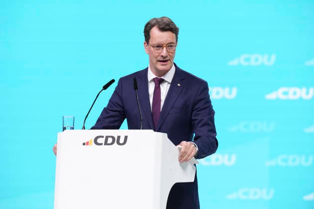38 Federal Party Conference of the CDU of Germany Hendrik Wuest, State Premier of North Rhine-Westphalia during his speech at the 38 Federal Party Conference of the CDU of Germany at the Stuttgart Trade Fair Center, Stuttgart, 20 02 2026 Stuttgart Baden Wuerttemberg Germany