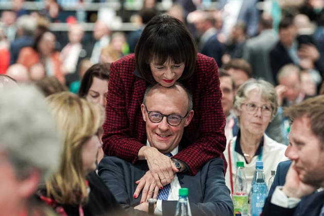 Europe, Germany, Baden Württemberg 38 Federal Party Conference of the CDU of Germany at Messe Stuttgart on 20 02 2026 Federal Chairman of the CDU Federal Chancellor Friedrich Merz with his wife Charlotte Merz Copyright: xLUKAxKOLANOVICx