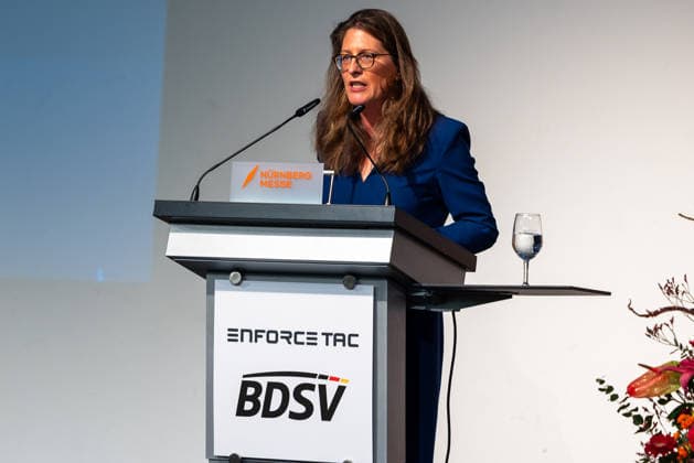 Opening day of the Enforce Tac trade fair for security and defense, Nuremberg, 23 02 2026 Susanne Wiegand, former CEO of RENK Group AG and former CEO of thyssenkrupp Marine Systems, will give the keynote speech at the opening of Enforce Tac at NürnbergMesse The manager is a member of the Supervisory Board of 20260223-286A8985-M4000