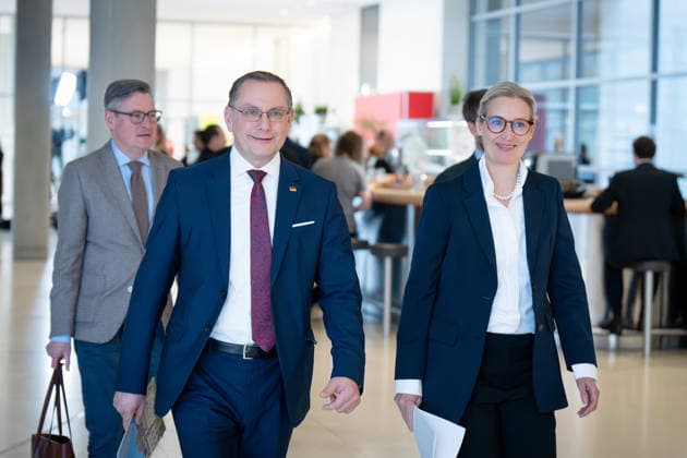 AfD, Alice Weidel, Tino Chrupalla Bundestag, Bundestag parliamentary group, AfD, press statement, chairperson, federal spokesperson, Alice Weidel, chairperson, federal spokesperson, Tino Chrupalla Berlin Berlin GER