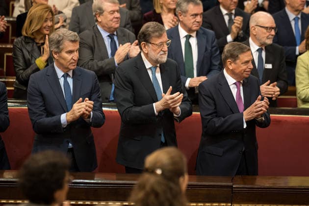 The King attends the presentation of the book The King by Manuel García Pelayo The President of the Popular Party, Alberto Núnez Feijóo i , the President of the Government Mariano Rajoy c , and the Minister of Agriculture, Fisheries and Food, Luis Planas d , during the presentation of the book The King by Manuel García Pelayo, in the Senate, on February 25, 2026, in Madrid Spain The presentation of the book El Rey, by Manuel García Pelayo, coincides with the commemoration of the 35th anniversary of the authors death 25 FEBRUARY 2026 BOOK PRESENTATION Diego Radamé Madrid Madrid Madrid Spain  Copyright: xDiegoxRadamÃ sx 7320520