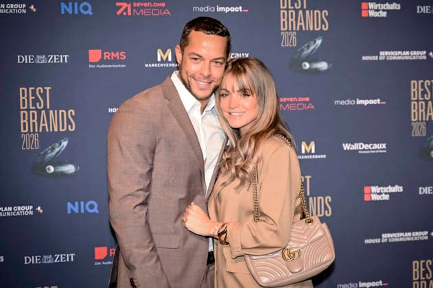 Andrej Mangold and Annika Jung at the 23 Best Brands Awards 2026 ceremony at the Hotel Bayerischer Hof Munich, 25 02 2026 Foto:xR.xHeinex xFuturexImagex best _brands_6285