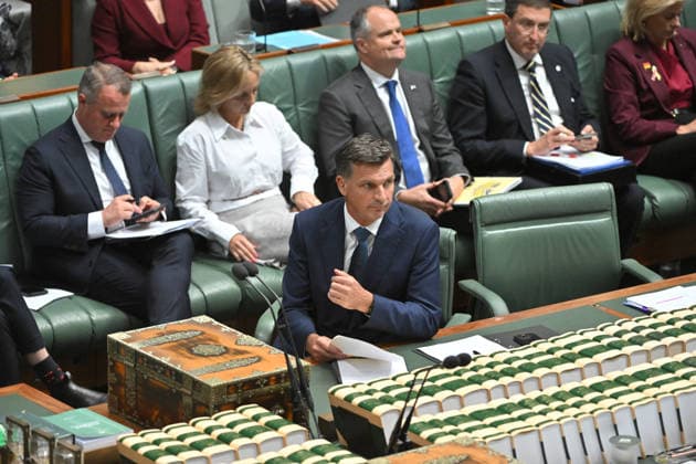 QUESTION TIME, Leader of the Opposition Angus Taylor during Question Time in the House of Representatives at Parliament House in Canberra, Monday, March 2, 2026. ( NO ARCHIVING CANBERRA AUSTRALIAN CAPITAL TERRITORY AUSTRALIA  Copyright: xMICKxTSIKASx 20260302128268857426
