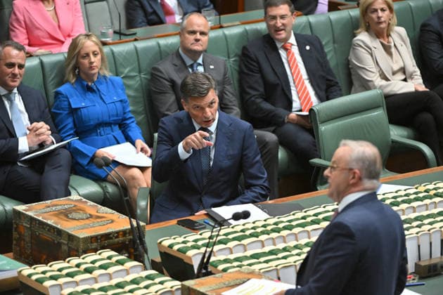 QUESTION TIME, Leader of the Opposition Angus Taylor and Prime Minister Anthony Albanese during Question Time in the House of Representatives at Parliament House in Canberra, Tuesday, March 3, 2026. ( NO ARCHIVING CANBERRA AUSTRALIAN CAPITAL TERRITORY AUSTRALIA  Copyright: xMICKxTSIKASx 20260303133060652741