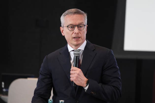 Karsten Wildberger, Federal Minister for Digital and State Modernization at the opening of the Google AI Center Google opens a center for artificial intelligence AI in Berlin The company wants to present AI applications, advise on the opportunities and risks of the technology and establish its own AI researchers there Berlin 05 03 26 Opening of the Goog