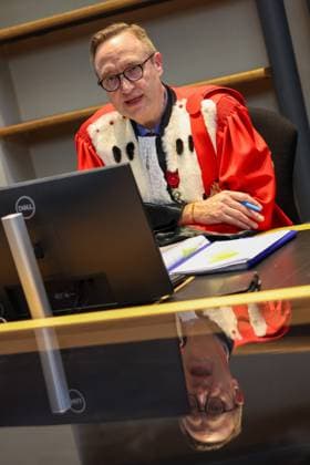 Chairman of the court Philippe Morandini pictured during the composition of the jury for the trial of Faysel Amzaourou (45), at the Hainaut province Assize Court in Mons, on Thursday 05 March 2026. Amzaourou is accused of murdering Abdelhalil Hadjem on 03 July 2022 in Charleroi.  VIRGINIExLEFOUR 166552223