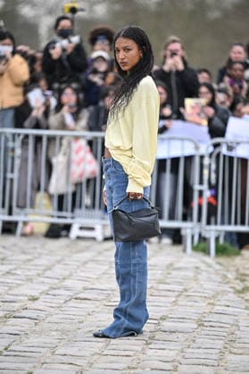 PFW Loewe Outside Arrivals Laika Blanc-Francard arriving at the Loewe show during Fashion Week in Paris, France on March 6, 2026. Photo by Julien Reynaud APS-Medias ABACAPRESS.COM Paris France Copyright: xReynaudxJulien APS-Medias ABACAx