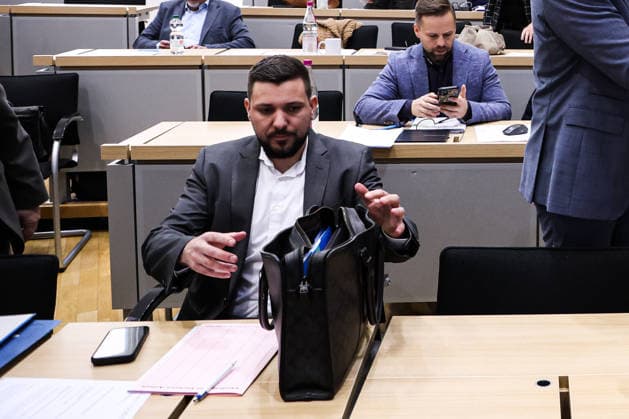 Tobias Rausch AfD meeting in the state parliament of Saxony-Anhalt on the subject of the Members of Parliament Act for the 2026 parliamentary reform