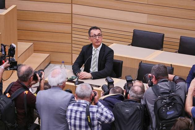 Stuttgart, Baden Württemberg, Germany, 08 03 2026 State parliament State election 2026 Cem Özdemir, Greens, at the state press conference on election evening Copyright: xdtsxNachrichtenagenturx dts_109997