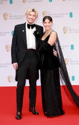 BAFTA Film Awards 2022 red carpet arrivals at the Royal Festival Hall in London, UK. Jake Bongiovi and Millie Bobby Brown attend the BAFTA Film Awards 2022 at Royal Albert Hall in London, UK. March 13, 2022. London Royal Festival Hall UK Copyright: xFredxDuvalx