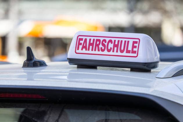 Close-up of a driving school sign in Germany Copyright: xUdoxHerrmannx