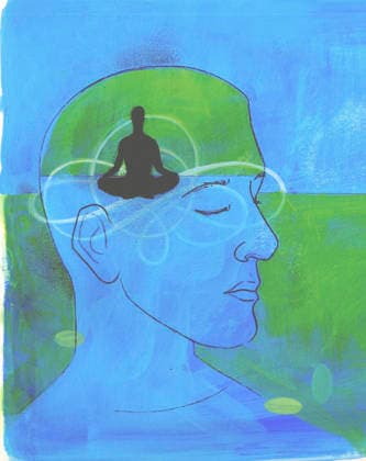 Serene man meditates  Copyright: xLeighxWellsx 12050078 RECORD DATE NOT STATED