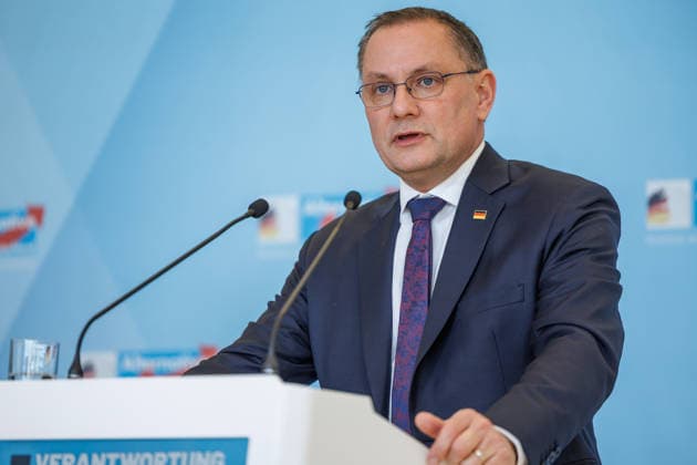 Statement AfD Tino Chrupalla AfD , at a statement of the AfD on 17 03 2026 in Berlin Berlin Germany Reichstag