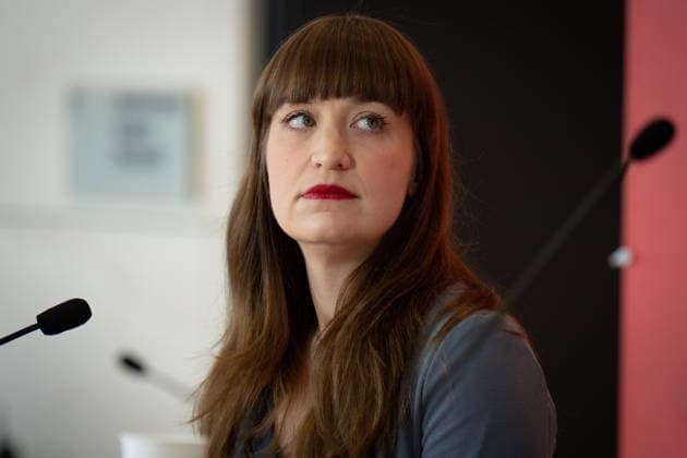 Press statement, Bundestag, parliamentary group, Die Linke press statement, Bundestag, Die Linke, parliamentary group leader, Heidi Reichinnek Berlin Berlin GER