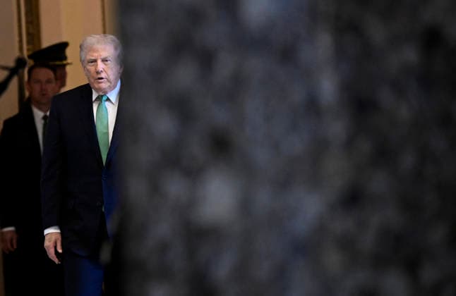 US President Donald Trump departs the US Capitol US President Donald Trump departs the US Capitol following the annual Friends of Ireland luncheon.on March 17, 2026 in Washington, DC. Photo by Olivier Douliery ABACAPRESS.COM Washington DC United States  Copyright: xDoulieryxOlivier ABACAx