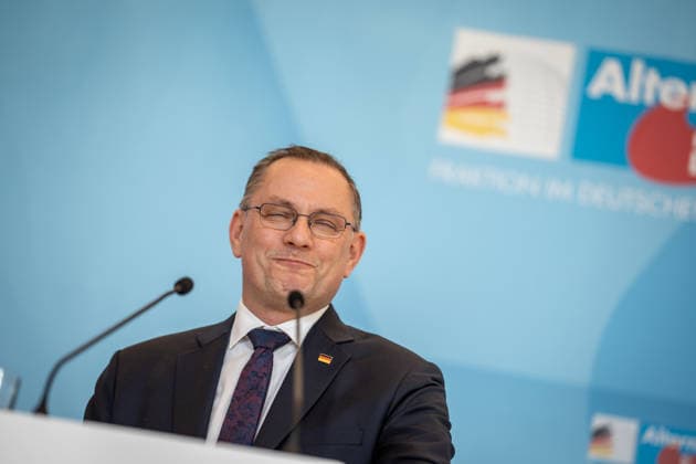 Party and parliamentary group leader Tino Chrupalla in the German Bundestag Statement by the AfD parliamentary group leader in the German Bundestag Parliamentary group level in the Reichstag building, Berlin Berlin Germany Bundestag