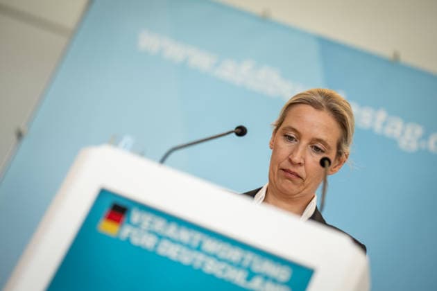 Party and parliamentary group leader Alice Weidel in the German Bundestag^ Statement by the AfD parliamentary group leader in the German Bundestag Parliamentary group level in the Reichstag building, Berlin Berlin Germany Bundestag