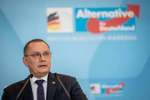 Party and parliamentary group leader Tino Chrupalla in the German Bundestag Statement by the AfD parliamentary group leader in the German Bundestag Parliamentary group level in the Reichstag building, Berlin Berlin Germany Bundestag